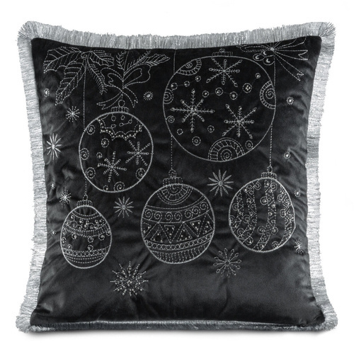 Декоративна наволочка Chp 115 bombki Eurofirany - чорний/сріблястий