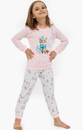 594/192 592/192 Cornette Kids Girl Fox – дитяча піжама для дівчинки, бавовна, лисеня, довгий рукав