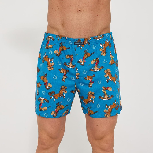 Чоловічі боксери Cornette Classic 011/191 Horses – вільні бавовняні труси з ґудзиком