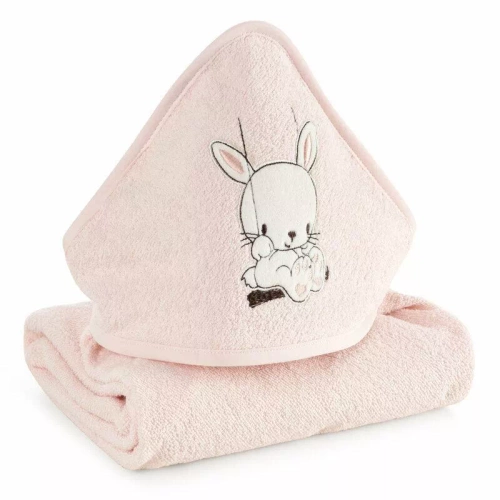 Дитячий рушник після купання Baby 64 Królik Eurofirany ,- рожевий