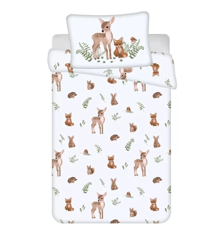 Комплект постільної білизни для ліжечка Лісові звірята Zwierzęta leśne Jerry Fabrics, - білий