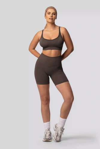 Spaio PUSH-UP PRO моделюючі безшовні шорти фітнес високий пояс chocolate