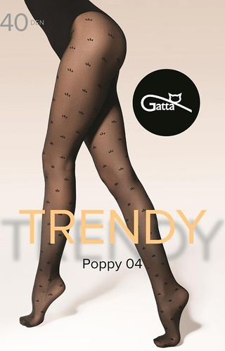 Жіночі колготки Gatta Trendy Poppy wz.04 – прозорі 40 den з візерунком