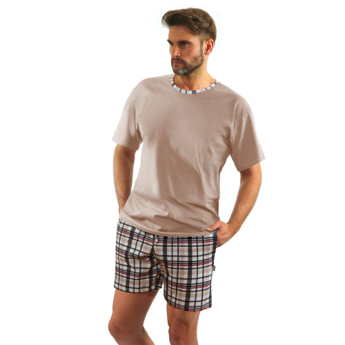 Чоловіча піжама 2187/27 короткий рукав Sesto Senso - latte