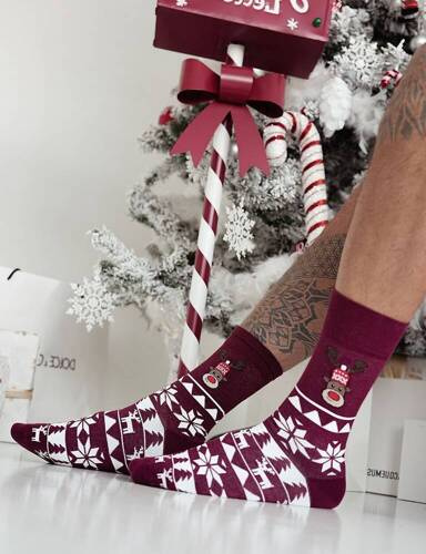 Чоловічі новорічні шкарпетки 1290 Milena - 02 сірий