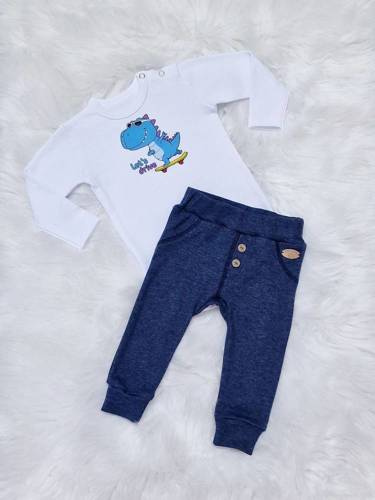 Дитяче боді з довгим рукавом Let's Drive Bambarillo, - білий