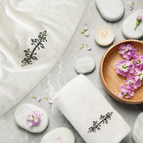 Набір рушників з вишитим орнаментом Kamelia Eurofirany, - білий / чорний