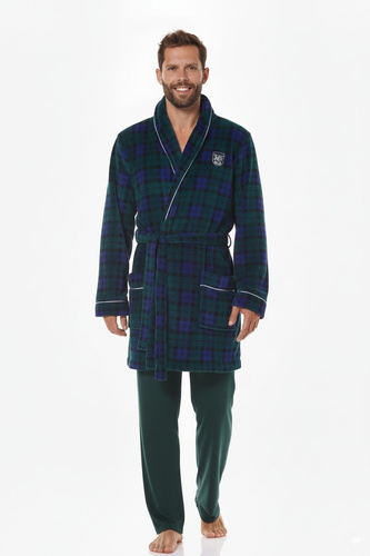 L&L 2456 BJ – чоловічий халат у клітинку, м’який і зручний