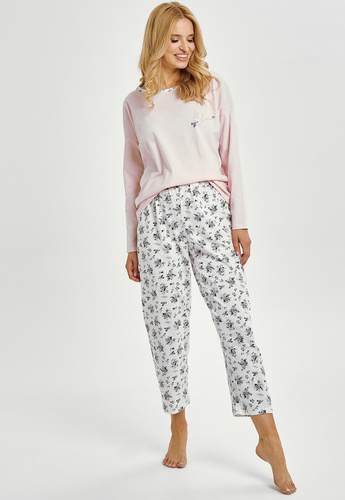 Жіноча піжама Taro Ella 3450 рожева, 100% бавовна, з довгим рукавом