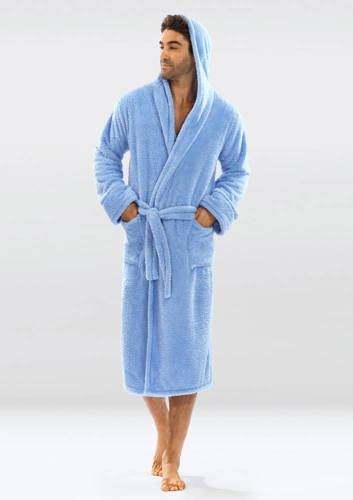 Чоловічий халат з капюшоном 130 Podomka Dkaren - блакитний