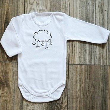 Дитяче боді з довгим рукавом "Chmurka" Moocha, - білий