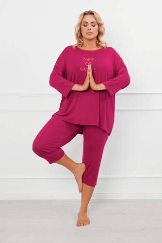 Жіноча піжама Natura 3/4 Italian Fashion, - вино