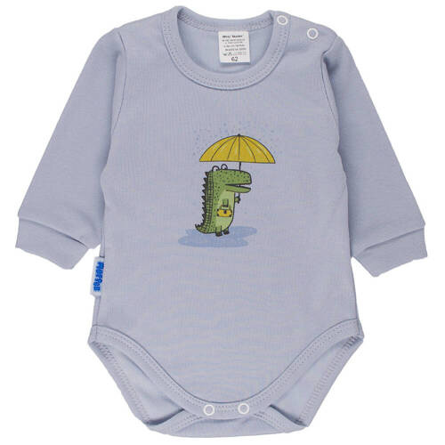 Дитяче боді krokodyl з довгим рукавом Martex, - сірий