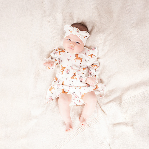 216159 Lala – сукня-боді Nicol, бавовна, довгий рукав, оленята