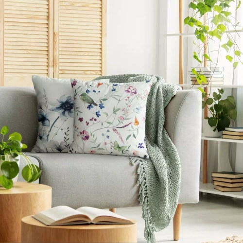 Декоративна наволочка 45x45 Mink 36 Eurofirany велюр квіти