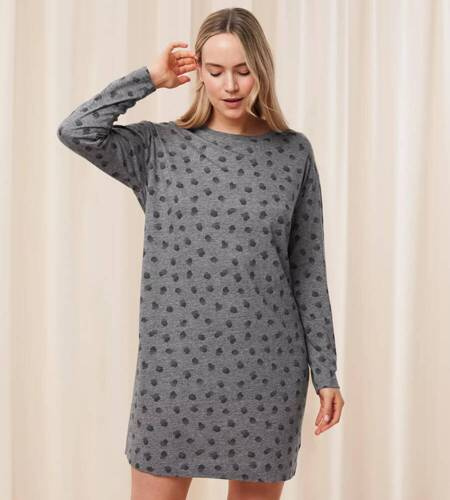 Нічна сорочка Endless Comfort NDK LSL Triumph - dark grey melange