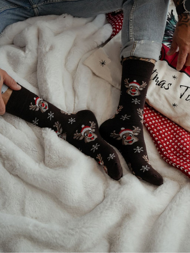 Чоловічі святкові шкарпетки Milena 1290-033 – Усміхнені олені