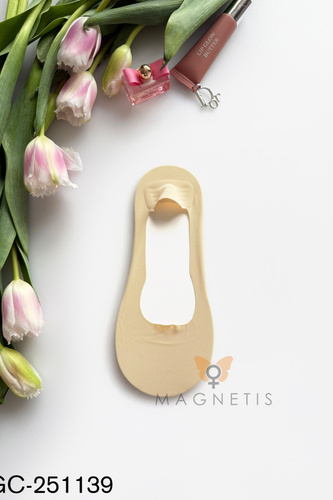 Стопки балерини Magnetis GC-251139 бавовна силікон комфорт beige