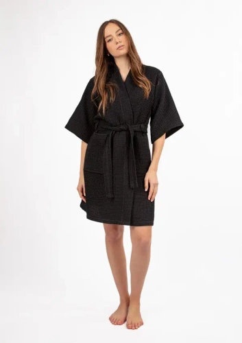 Жіночий халат DK-W-01 Damski Dkaren - чорний