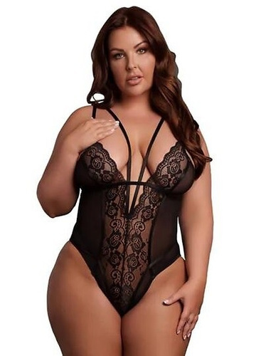 Боді AMR006 Amour Le Désir мереживне боді Plus Size XL-4XL чорне