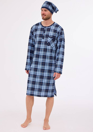 Чоловіча нічна сорочка 110/28 Cornette, - темно-синій