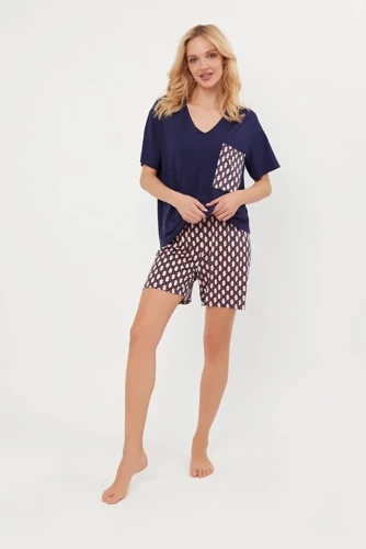 Жіноча піжама з коротким рукавом Milda Italian Fashion,- темно-синій