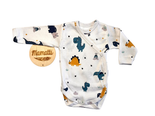 Mamatti BD15526 боді з довгим рукавом для немовлят – 100% бавовна | OEKO-TEX | Копертовий фасон