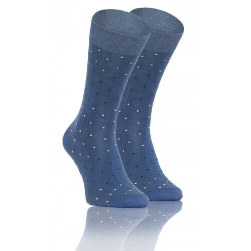 Чоловічі костюмні шкарпетки Classiс Sesto Senso, - горошок/джинс