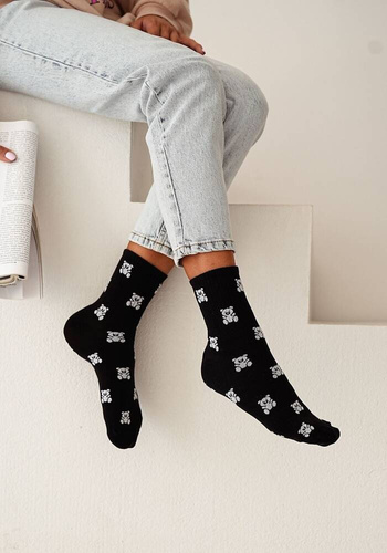 Шкарпетки жіночі 0200-118 Małe Misie Milena, - чорний