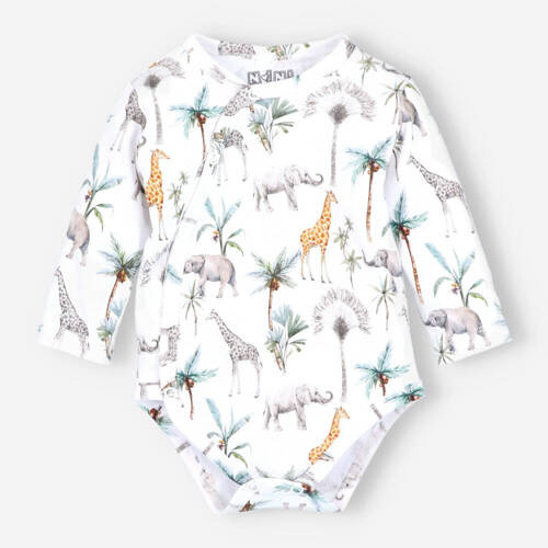 Дитяче боді на запах з органічної бавовни ABN-4291/SAF Safari Adventure Nini