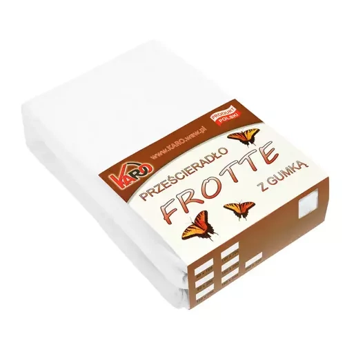 Махрове простирадло на резинці frotte KARO, - білий