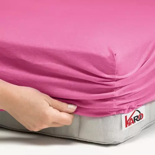 Трикотажне простирадло з резинкою Jersey KARO, - амарант