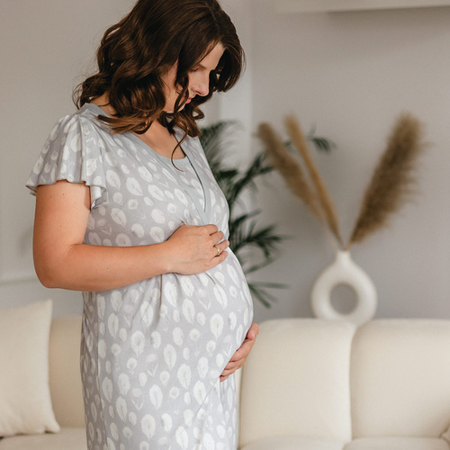 Нічна сорочка для вагітних та годуючих жінок Emily Eevi – бамбукова, сірий