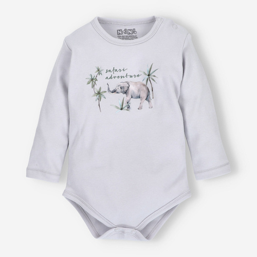 Дитяче боді з органічної бавовни Safari Adventure Nini - сірий