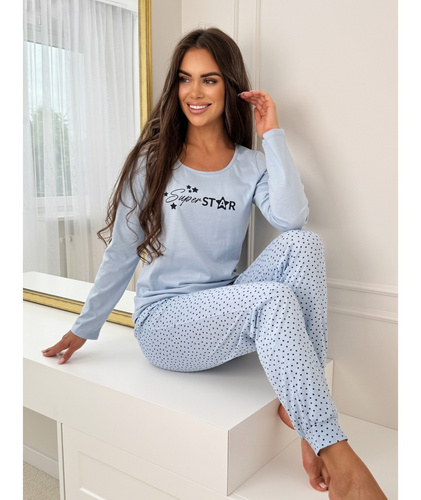 Жіноча піжама Donna Star Long  – бавовняна, блакитний