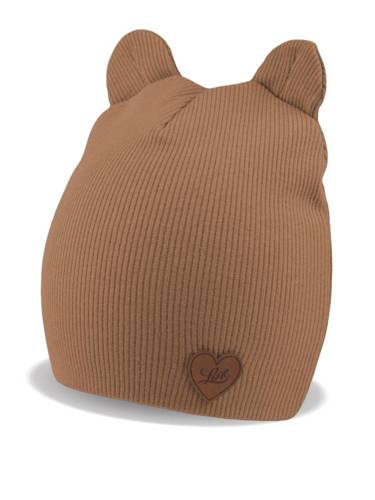 Шапка з вушками для дівчинки Girl CP002  Noviti, - 03 бежевий