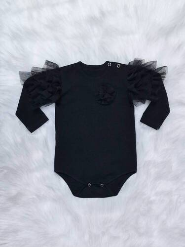 Дитяче боді з довгим рукавом Carmen Bambarillo, - чорний