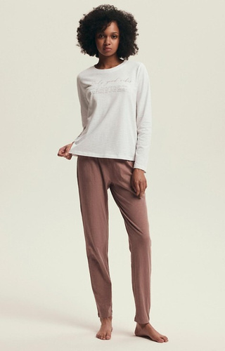 Жіноча бавовняна піжама Henderson Delanie 43701 – довгий рукав, штани