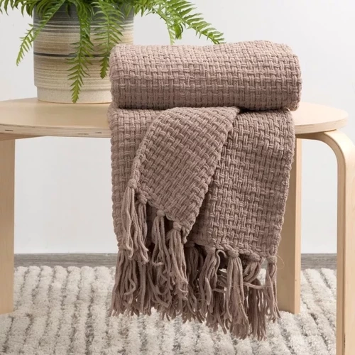 Плед з бахромою Suzi  Eurofirany,- бежевий