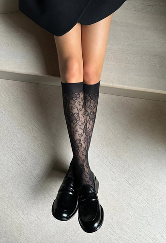 Жіночі гольфи Bellarosa Veneziana – ажурні гольфи з квітковим візерунком, легкість, елегантність і комфорт без тиску