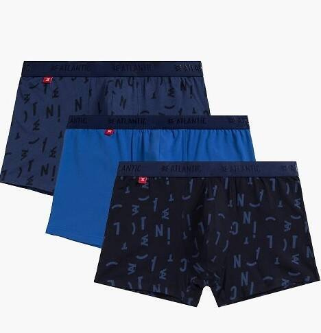 Набір боксерок чоловічих 3шт. 3MH-182 A'3 Atlantic, - синій/темно-синій