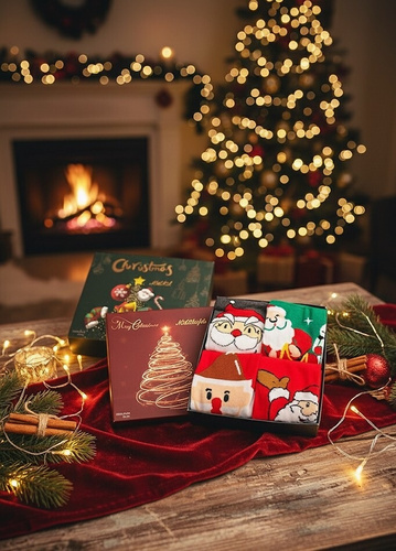 Подарунковий набір шкарпеток M898 Merry Christmas – 4 святкові пари, унісекс