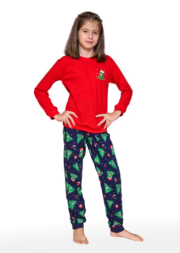 Піжама для дівчинки 592/182 Christmas Tree Cornette, - червоний