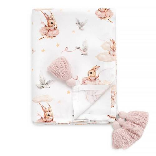 Бамбуковий плед із китицями Tutu Rabbits Yosoy