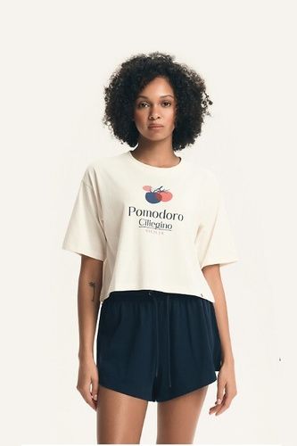 Жіноча піжама Henderson 43724 Dessie, 100% бавовна, короткий рукав, шорти, принт з помідором