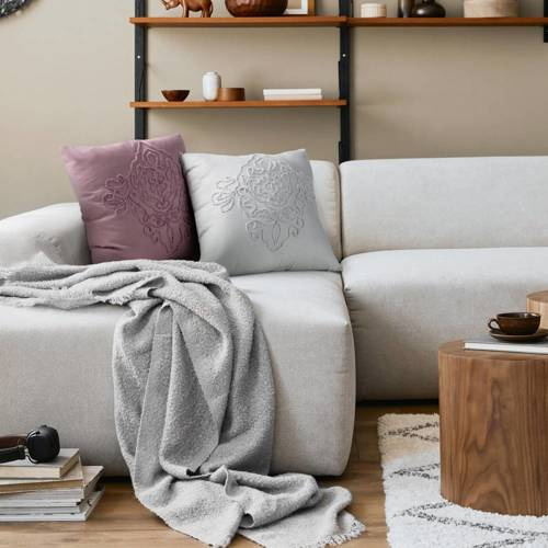 Декоративна наволочка Mira Орнамент-аплікація Eurofirany, - фіолетова