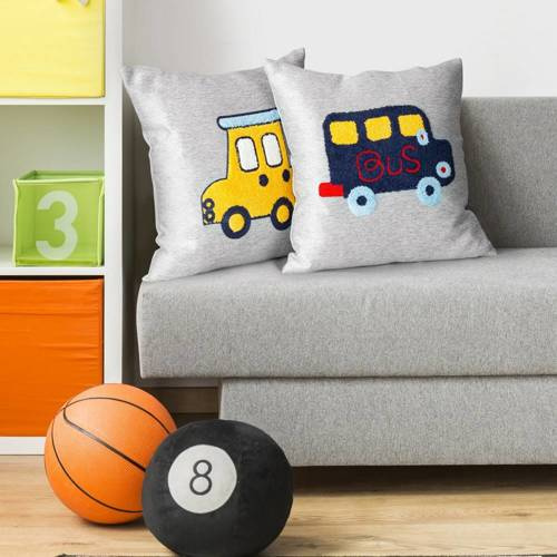 Декоративна наволочка Alvin 1 Машинка Eurofirany, - сталевий