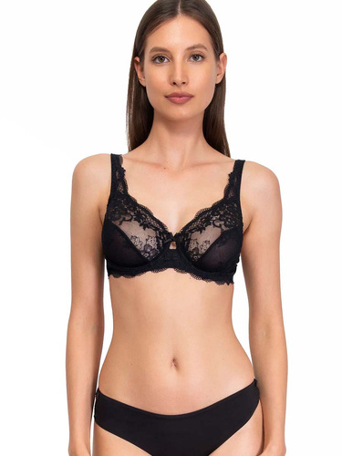 Бюстгальтер Wonderlace 2442 Sielei – мереживо, бретелі, кісточки, чорний