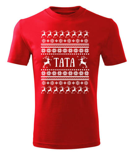 "Tata pomocnik św. Mikołaja" koszulka męska świateczna Moocha