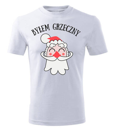 Футболка чоловіча святкова "Byłem grzeczny" Moocha, - білий